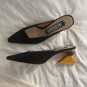 Black Suede - Shape Block Heel